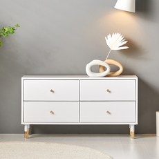 토비 원룸 TV 다이 거실장 4 서랍장 1000 방문설치, 화이트