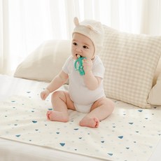 bellement 雙面純棉透氣防水墊, 天空藍, 1個