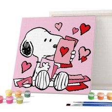 iLovePainting 花生 DIY PAINTING 25 x 25 cm, 史努比情書