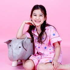 CL STORY 女孩童棉質彩虹星星短袖睡衣+短褲