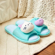 버터샵 블루밍 밀크캣 테리 실내 슬리퍼, 민트, 1개