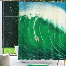 카리스 풍경 그림체 디자인 욕실 샤워 커튼 A09 180 x 180 cm, 1개
