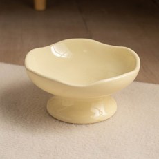 레드퍼피 반려동물 켄치 식기 낮은형, 크림 베이지, 1개