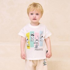 milkmile 兒童款 Peanuts 史努比 可愛四格 T恤