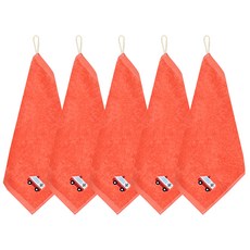 Towelist 汽車卡通掛式毛巾, 珊瑚橘(救護車), 1組