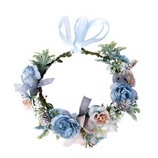 Min Sung Company花朵蕾絲花冠, 1個, 藍色