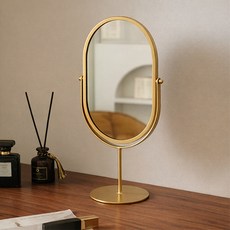 Mirnoa 託盤兩用室內裝飾金屬桌鏡 926 MMM3387, 金色