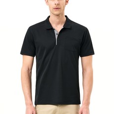 Arco 男士頸部鈕扣點酷透氣短袖口袋領 T恤