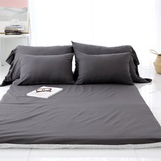 SCOHOme 純棉Happy系列 單層日式床墊套, 開心炭黑色