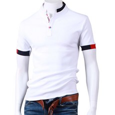 sdengclub 男士滾邊立領短袖Polo衫 OL2386