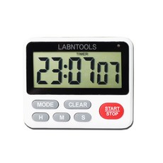 實驗室和工具手錶計時器, 1個, 白色的