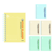 Misoro 2500 D DAY Study Planner 2287 4 種 + 2 件套, 米色/黃色/薄荷色/藍色