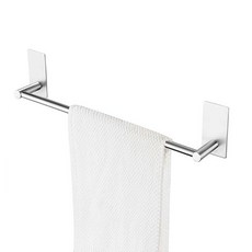 Banana Land 免鑽孔黏貼式不鏽鋼方形毛巾架, 1個, 銀色