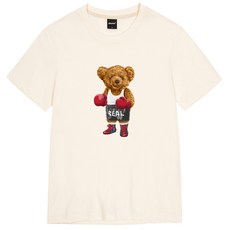 Okstar 短袖T恤 Fighter Bear, 奶油白