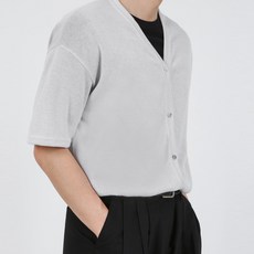 男士夏季V領短袖針織衫 O2087