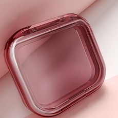 다르니나 휴대용 사각 틀니 치아 보관함, 핑크 1, 1개