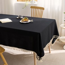 마켓에이 라이트 럭셔리 방수 식탁보, 블랙, 1개, 140 x 90 cm