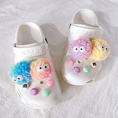 絨球洞洞鞋鞋扣 4入+M&M's巧克力洞洞鞋鞋扣 8入