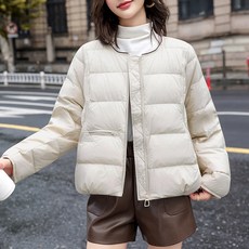 Banya Story 女款無領輕量短版羽絨外套 PP77