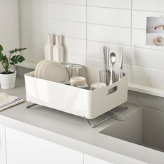 wizhome Kellia餐具瀝水架, 1個, 象牙白, 1層