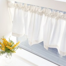 FORHOME 手工馬卡龍棉質短窗簾, 牛奶馬卡龍