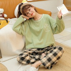 피어니스트 여성용 긴소매 홈웨어 상하의 세트