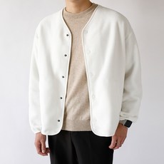 HARRISON HOMME 男款寬鬆版刷毛Y領開襟衫 TBC1032