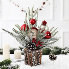 Home Flow 聖誕裝飾原木迷你樹, 2個, 祝福語