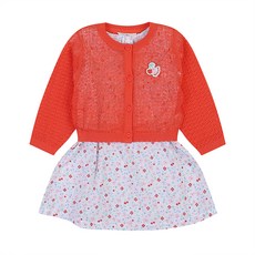 agabang 嬰幼兒送禮用 Becky Flower 無袖連身裙 + 開襟衫 + 包裝組 + 購物袋