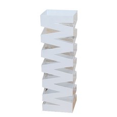 方形鐵製Z字形雨傘架, 1個, 白色