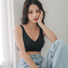 글램공감 슈가 누디 무봉제 노와이어 스포츠 브라탑