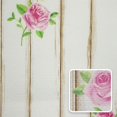 데코코마니 접착식 3D 단열벽지 JD-008, 장미