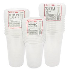 롯데이라이프 테이크아웃컵 350ml x 10p + 뚜껑 10p + 520ml x 10p + 뚜껑 10p + 720ml x 10p + 뚜껑 10p, 1세트