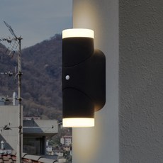 Meliving DS Mikela 雙頭壁燈 感應燈 LED12W 低頻閃, 1個, 黑色 + 燈泡色