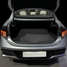 GMZ MOTORS 車用3D菱格紋皮革後車廂墊, 現代 Sonata The Edge 2023年式~(汽油), 黑色