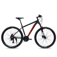 지오닉스스포츠 마젠타 570 MTB 자전거, 38.1cm, 맷 블랙 + 레드, 1개