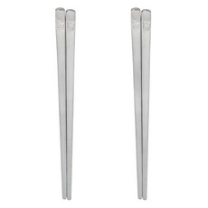 Willive 兔子貓咪磨砂兒童筷, 銀, 單品, 2個