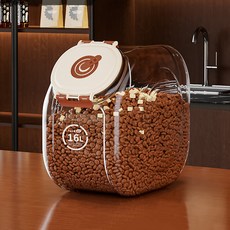 PASTEL PET 寵物旋鈕密封飼料儲存桶, 1個, 16L, 棕色