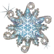 GRABO BALLOONS 串接雪花銀箔氣球, 銀色, 1個