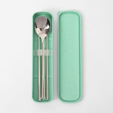 攜帶式筷勺組, 勺子+筷子+餐具, 綠色