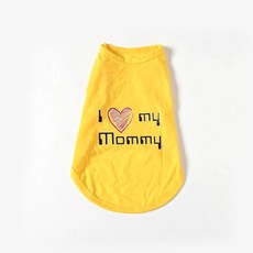 무다스 큐트 패션 얇은 여름 강아지 고양이 옷 조끼, 옐로우, 1개