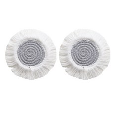 流蘇繩編撞色居家裝飾小物杯墊 2入, D