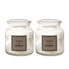 쉐입 컬러 유리 화병 2p, 투명