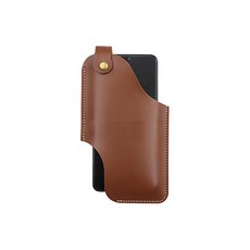 必備款人造皮革手機腰掛包 L, 棕色, 1個