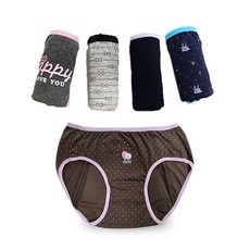 防漏生理褲5件組, 快樂灰、緞帶灰、藏青+白、棕、藏青印花