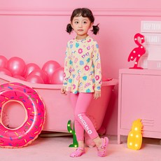 Lala Amang 女童款可愛印花防曬泳衣泳褲套裝