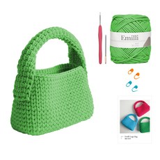 Yarna olio DIY編織手提包組, 1套, 28個淺綠色（線），隨機發貨（鉤針，單圈）