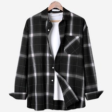 DANGOON 男用 寬鬆版型 格紋 男款襯衫