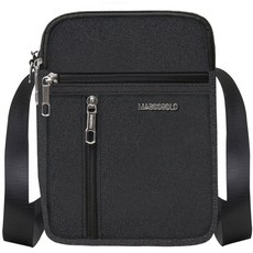 marco polo 男士郵差斜背包 MP4012, 黑色