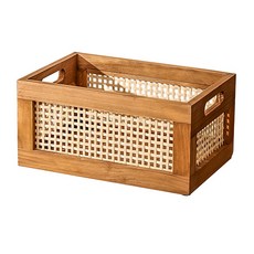 Mabso Shop 感性復古方形多用途藤編籃 RK1581, 3號, 1個